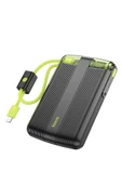Hoco. J127 Dijital Göstergeli Dual Kablolu 20W 10.000 mAh PD Mini Powerbank - Siyah thumbnail 7