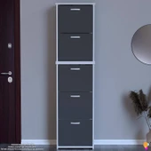 Modilayn VERVE Antre 52x194x26 cm’ lik 5 Düşer Kapak 10 Göz Bölmeli Ayakkabılık thumbnail 3