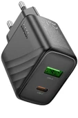 Hoco. CS23A Sunlight 30W 1 Adet Type-C ve 1 Adet USB 3.0 QC Çıkışlı PD Hızlı Şarj Aleti - Siyah thumbnail 8
