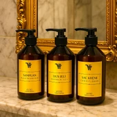 Banyo Seti 3lü Set Saç Kremi Banyo Jeli Şampuan Şişesi 500 Ml thumbnail 1