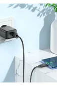 Hoco. CS21A Rich 18W USB 3.0 QC Çıkışlı Ekstra USB to Type-C Kablolu Hızlı Şarj Aleti - Siyah thumbnail 10