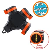 Monofaze Seyyar Çoğaltıcı Askılı Topraklı Priz IP54 Fiş Grup 3'lü Dişi Fiş Kablosuz Çoçuk Korumalı thumbnail 1