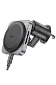 Hoco. HW15 Izgara Klipsli 15W Kablosuz Şarjlı Manyetik Magsafe Araç Tutucu - Siyah thumbnail 7