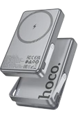 Hoco. Q36A Sunlight 10.000 mAh 20W Type-C ve 10W Kablosuz Şarj PD Magsafe Standlı Powerbank - Titan Gri thumbnail 1