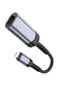 Hoco. UA26 Tak Çalıştır Lightning to RJ45 100 Mbps Ethernet Dönüştürücü - Gri thumbnail 3