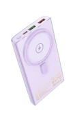 Hoco. Q22 Taurus 22.5W PD 20W Magsafe Dijital Ekranlı Powerbank - Mor thumbnail 2