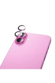 Hoco. iPhone 16 3D Metal Frame Kamera Lens - Pembe thumbnail 2