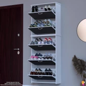 Modilayn VERVE Asma Antre 72x194x26 cm’ lik 5 Düşer Kapak 10 Göz Bölmeli Ayakkabılık thumbnail 1