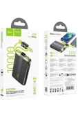 Hoco. J127 Dijital Göstergeli Dual Kablolu 20W 10.000 mAh PD Mini Powerbank - Siyah thumbnail 10