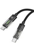 Hoco. U116 1.2M 60W Type-C to Type-C Şarj Data Kablosu - Siyah thumbnail 4