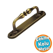Metal Kapı Çekme Kolu 12 cm Dolap Mobilya Dolap Çekmece Tutamağı Kulp Kulpları Eskitme Antik Sarı thumbnail 1