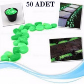GECE PARLAYAN FOSFORLU ÇAKIL TAŞLARI DEKORATİF PLASTİK AKVARYUM SÜSÜ 50 ADET - 1