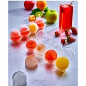 Üstten Doldurmalı Yatay 4 Bölmeli  Küre Buz Topu Kalıbı -  Yuvarlak Buz Topu Yapma Aparatı thumbnail 1