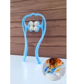 Boyun Bacak Ayak Bel Masaj Aleti Çok Fonksiyonlu Manuel 4 Tekerlekli - Mavi thumbnail 2