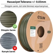 Esun Pla-Hs Zeytin Yeşili Filament 1.75mm 1Kg - Yüksek Hız Uyumlu Pla+ thumbnail 2
