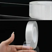2 Metre X 3 Cm Şeffaf Güçlü Nano Çift Taraflı Silikon Jel Yapıştırıcı Bant thumbnail 2