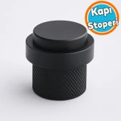 Kapı Stoper Metal Siyah Tırtıklı Model Vidalı Montaj Kauçuk Başlıklı Kapı Tamponu Durdurucu Koruyucu thumbnail 1