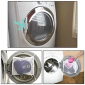 Hassas Çamaşır - Ayakkabı Yıkama Filesi Kapak Bağlamalı 35 X 20 Cm thumbnail 2