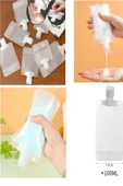 5 Adet Şeffaf Sıvı Kozmetik Çantaları Seyahat Losyon Şampuan Yüz Kremi El Sabunu Ambalajı thumbnail 2