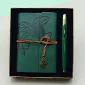 pilelistore Yeşil Renk Defter Kalem Kutulu Set thumbnail 1