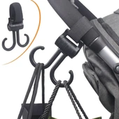 2li Bebek Arabasına Uyumlu Cırtlı  Eşya Taşıma Aparatı 360 Derece Dönebilen Plastik Kanca (5284) thumbnail 1