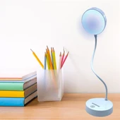 Yuvarlak USBli Dokunmatik 3 Kademeli 360 Derece  Özel Göz Korumalı Led Lityum Masa Lambası (5284) thumbnail 4