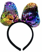 Renk Değiştiren Pullu Payetli Fiyonk Parti Tacı Rengarenk Gümüş Renk 20x16 Cm thumbnail 1