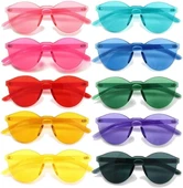 Oval Şekilli Çerçevesiz Parti Gözlüğü 6 Renk 6 Adet thumbnail 3