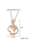 Anne Bebek Taşlı Kristal Kadın Kolye Hediyelik Gold thumbnail 2