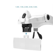 pilelistore 5 Lens 1.0X-3.5X 2Led Işıklı İle Ayarlanabilir Gözlük Büyüteç 9892B2 - 3