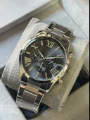 Gümüş Çelik Kordon Erkek Kol Saati Takvimli Siyah Kadran Özel Kutusunda - 1