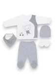 Ayıcık Nakışlı Erkek Bebek Zıbın Takımı thumbnail 1