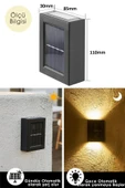 pilelistore 4 Ledli Solar Çift Taraflı Duvar Lambası Güneş Enerjili Aydınlatma Dekorasyon Aplik Işık thumbnail 3