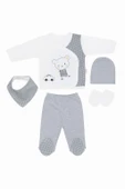 Ayıcık Nakışlı Erkek Bebek Zıbın Takımı thumbnail 3