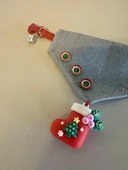 Christmas Dog Bandana | Küçük Irk Köpek Fuları | Yılbaşı Temalı Çorap Aksesuar Detaylı Bandana | Max 6 kg thumbnail 5