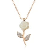 Gümüş Rose Beyaz Gül Kolye thumbnail 1