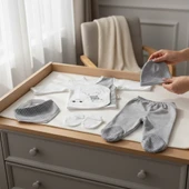 Ayıcık Nakışlı Erkek Bebek Zıbın Takımı thumbnail 2