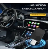 Mpia CP2 Kablosuz Car Play Adaptörü Android Cihazlar Için Wireless Carplay Çevirici thumbnail 5