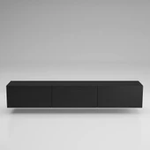 LENDA Konak 3 Kapaklı Duvara Monte Tv Ünitesi - Siyah - 4