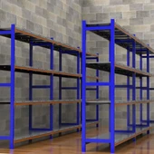 4 Katlı 3'lü Depo Rafı - 300-350 Kg Taşıma Kapasiteli Hafif Rack Raf  60x150x200 cm thumbnail 2