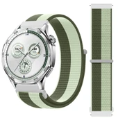 Huawei Watch GT5 46mm GT4 46mm İle Uyumlu Ayarlanabilir Cırt Cırtlı Yumuşak Spor Kumaş Örgü Kordon  Koyu Yeşil thumbnail 1