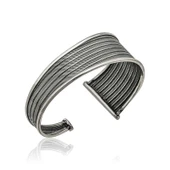 pilelistore 925 Ayar Gümüş Eskitme Desenli Bilezik thumbnail 1