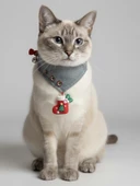 Kedi Bandanası Yılbaşı Temalı | Christmas Cat Bandana | Çorap Süs Detaylı Kedi Fuları thumbnail 5
