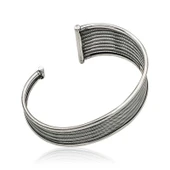 pilelistore 925 Ayar Gümüş Eskitme Desenli Bilezik thumbnail 2