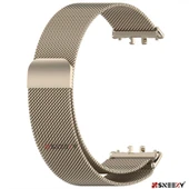 Sneezy Samsung Galaxy Fit 3 İle Uyumlu Woven Wire Tasarım Metal Hasır Kordon  Starlight thumbnail 5