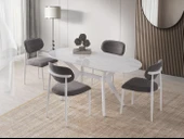 Star Polo Siyah Mermer Mutfak Masa Sandalye Takımı 82x138 thumbnail 1