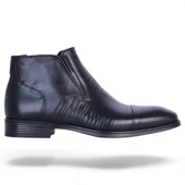 Censay 137 Siyah Antik Erkek %100 Deri Kürklü Bot thumbnail 2