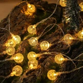 5 m 28 LED Kristal Top Gün Işığı  Şeffaf Kablo Fişli Eklemeli thumbnail 3