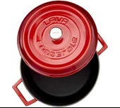 Lava Trendy Yuvarlak Kırmızı 24 cm Derin Döküm Tencere thumbnail 3