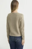 Dore Düğme Detaylı Yünlü Triko Hıırka - Bej thumbnail 5